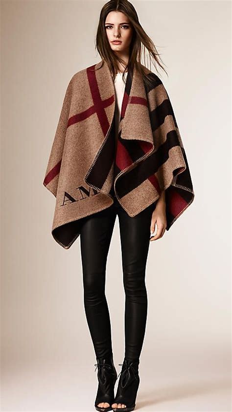 burberry poncho plaid tassels|Women’s Designer Ponchos & Capes .